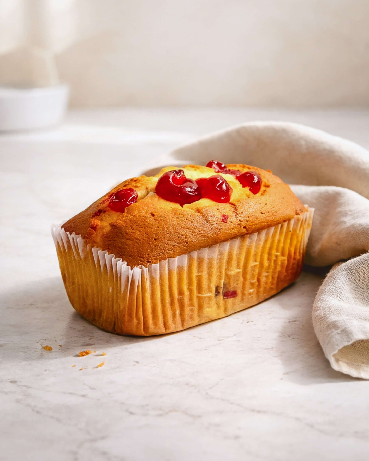 Cherry Block Cake from Bonne Bouche, a soft cherry bakery cake for tea breaks, sharing and everyday treats.