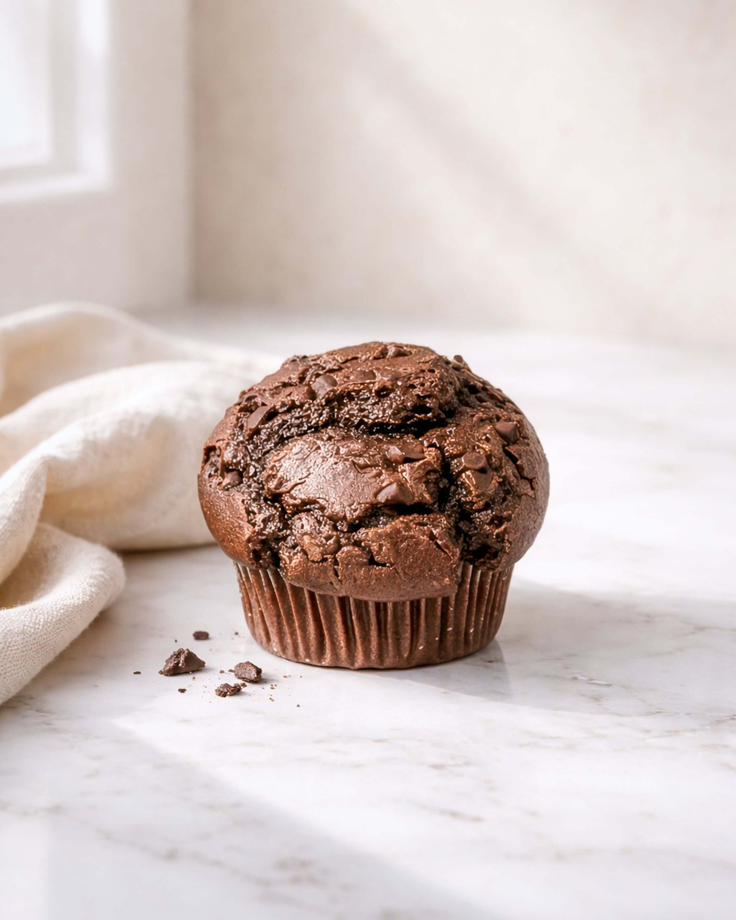 Chocolate Muffin from Bonne Bouche, a soft chocolate bakery treat for coffee breaks, snacks and local London orders.