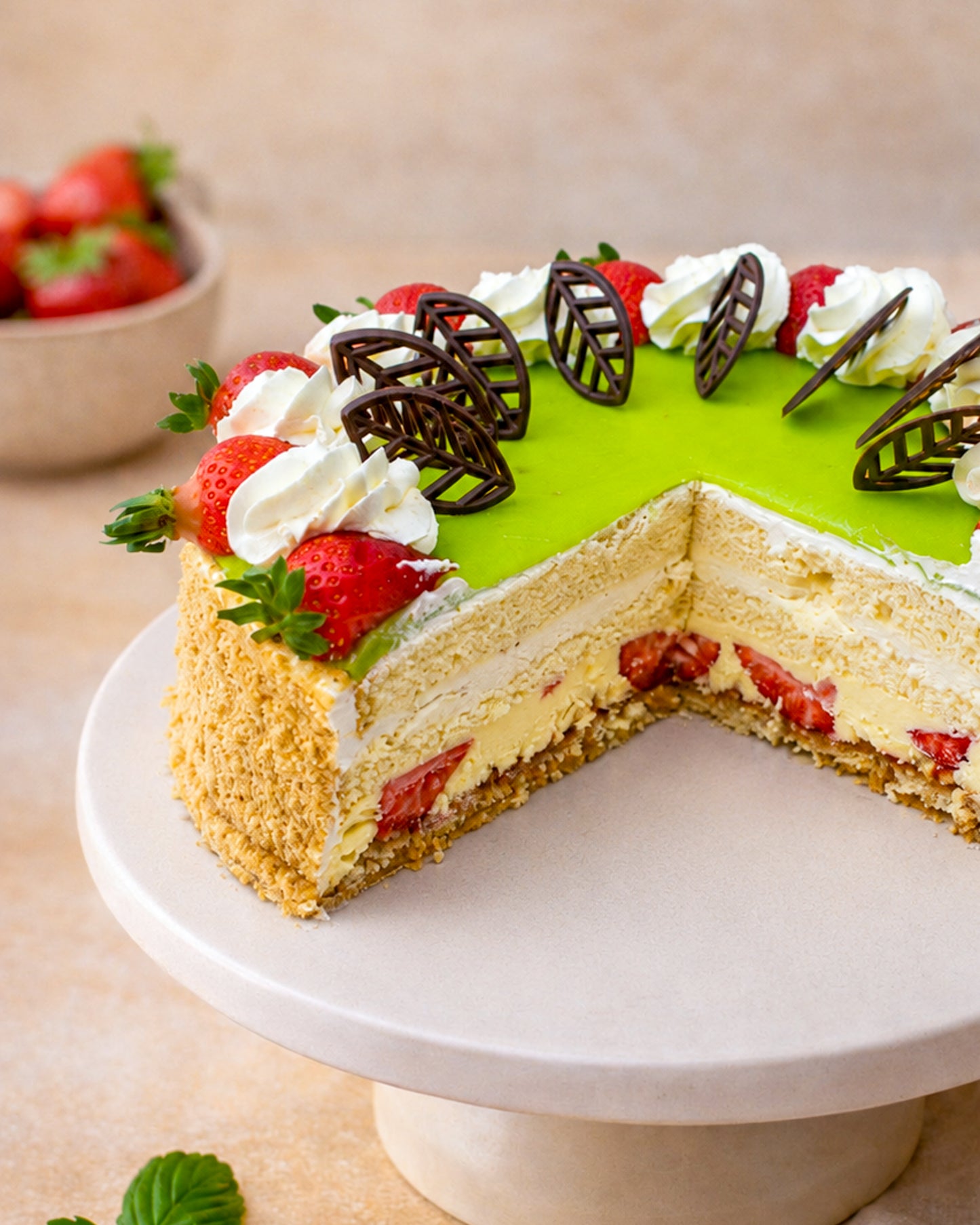 Banana Strawberry Gateau